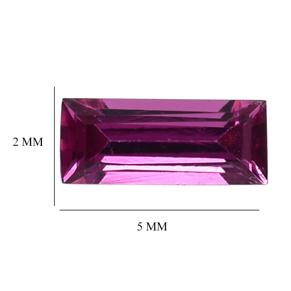 RUBELLITE CUT BAGUETTES 5X2MM 0.19 Cts.
