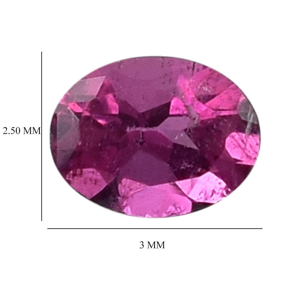 RUBELLITE CUT OVAL 3.00X2.50MM 0.07 Cts.