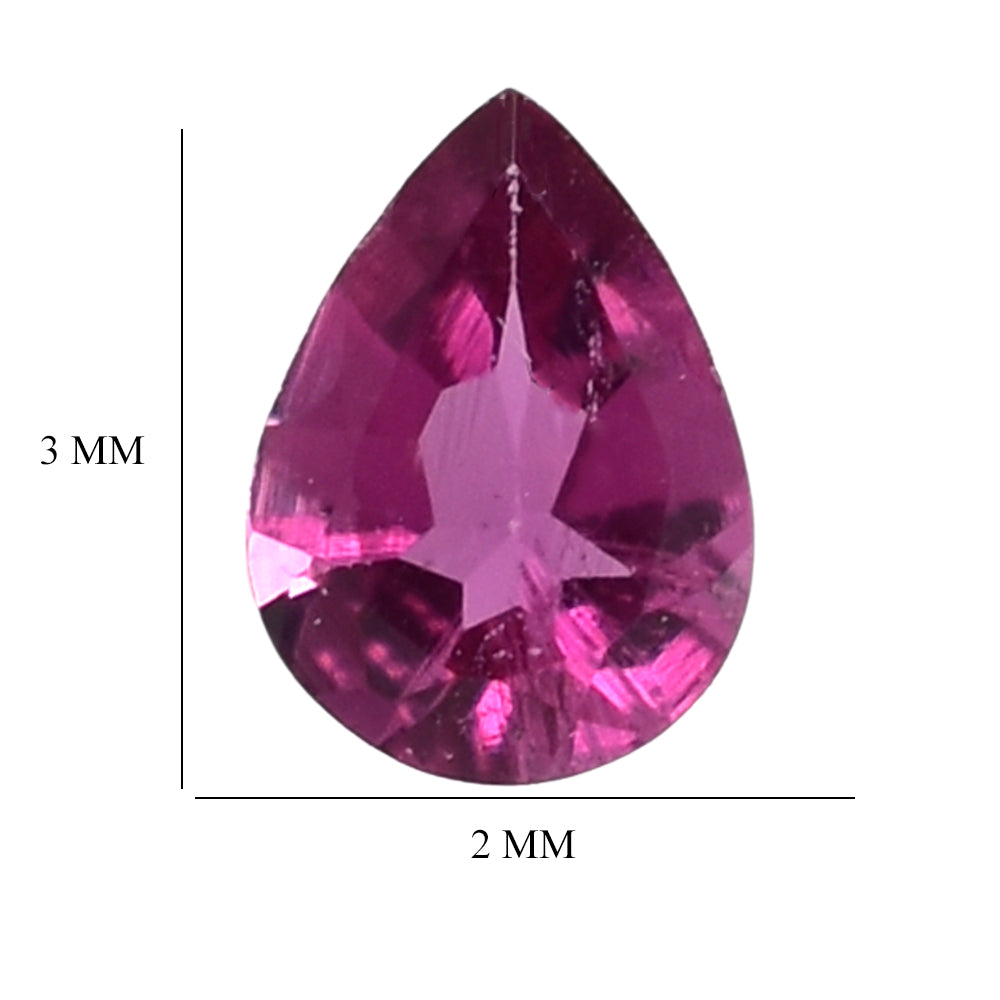 RUBELLITE CUT PEAR 3X2MM 0.07 Cts.