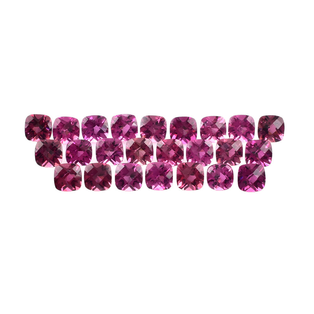 RUBELLITE CHECKER CUT CUSHION 4MM 0.32 Cts.