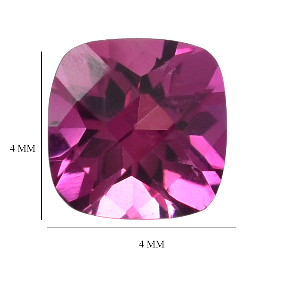 RUBELLITE CHECKER CUT CUSHION 4MM 0.32 Cts.