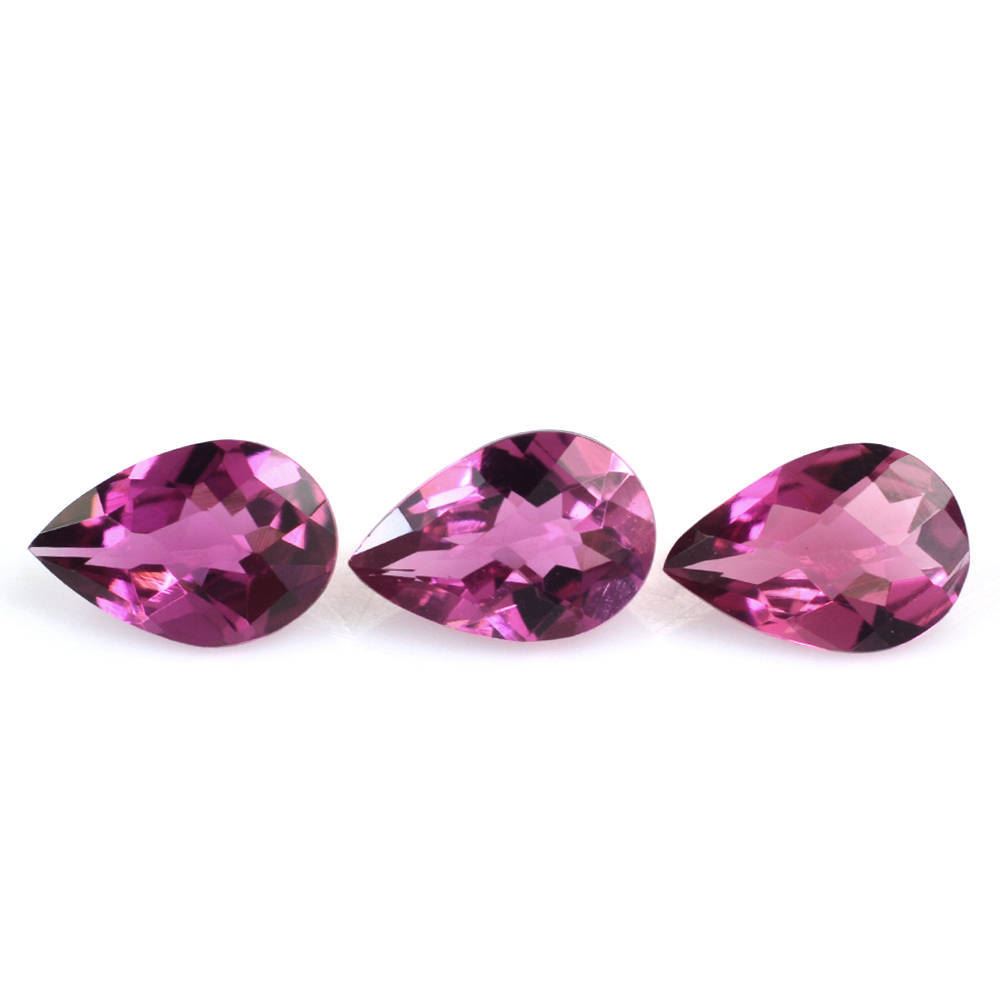 RUBELLITE CHECKER CUT PEAR 6X4MM 0.32 Cts.