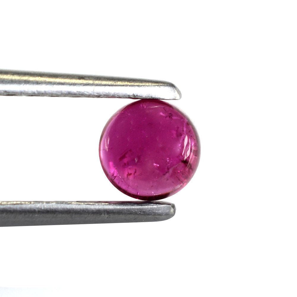 RUBELLITE ROUND CAB (DARK/HI) 5MM 0.65 Cts.