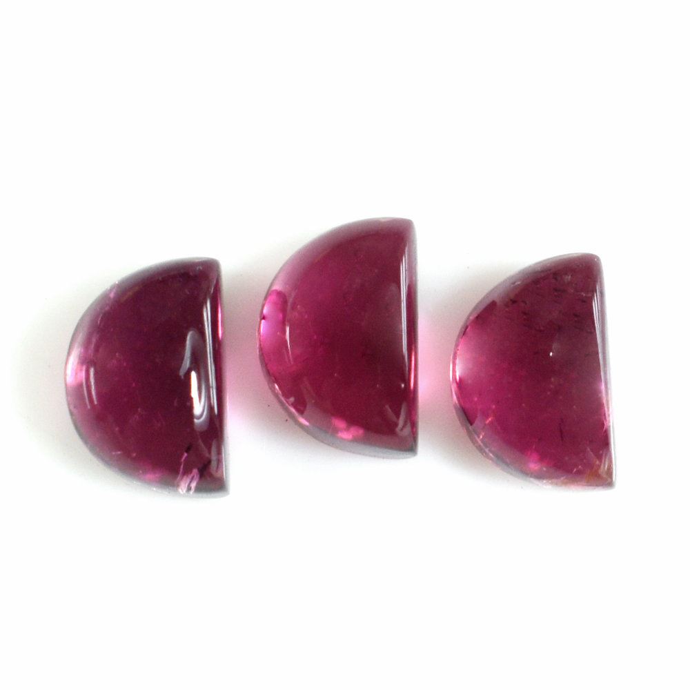 RUBELLITE D SHAPE FANCY CAB (DARK/SI) 6X4 MM 0.87 Cts.