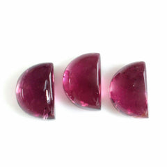 RUBELLITE D SHAPE FANCY CAB (DARK/SI) 6X4 MM 0.87 Cts.