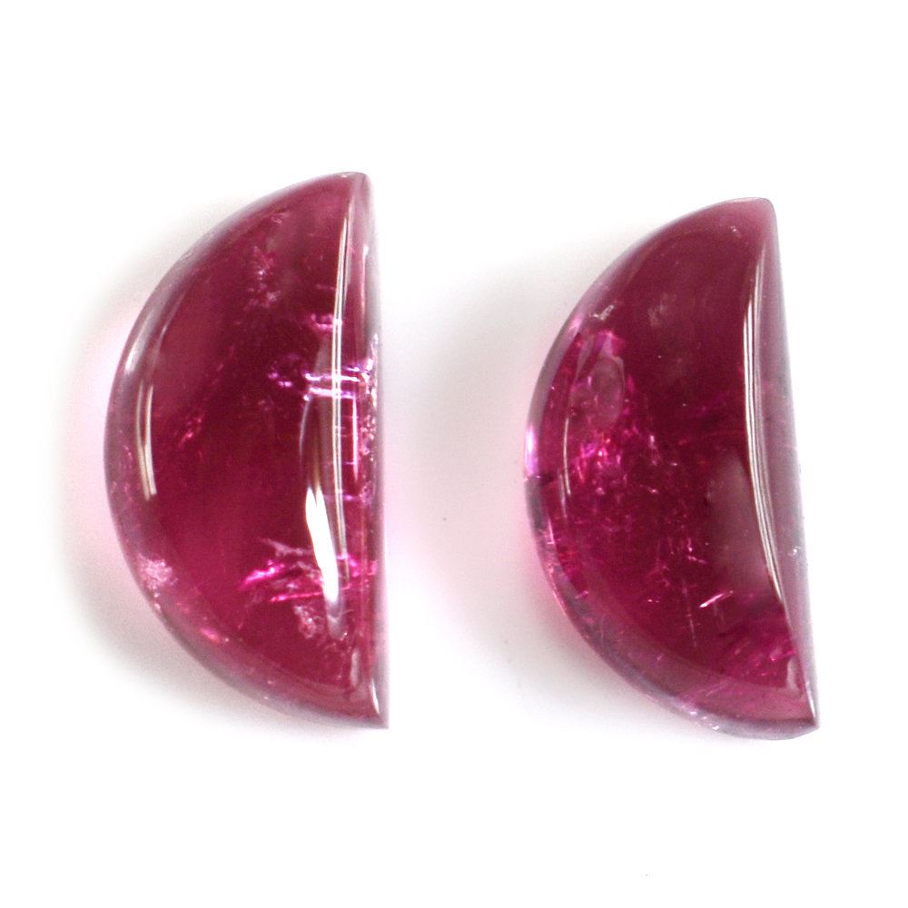 RUBELLITE D SHAPE FANCY CAB (MEDIUM/SI) 9X4.50 MM 1.53 Cts.