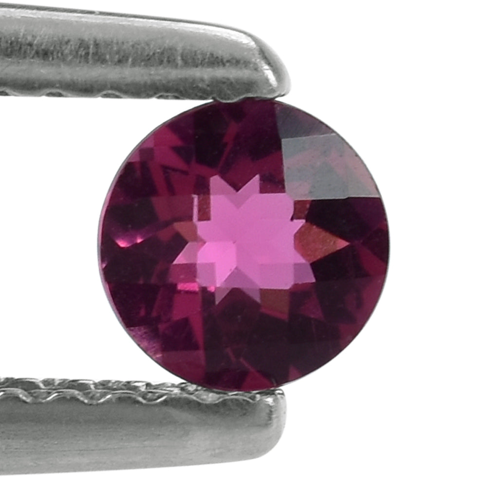 RUBELLITE CHECKER CUT ROUND 4.50MM 0.32 Cts.