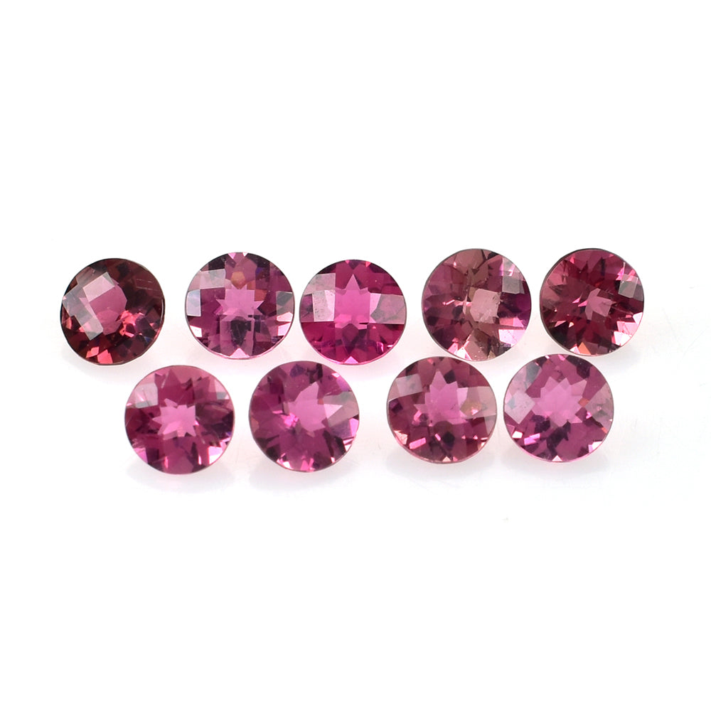 RUBELLITE CHECKER CUT ROUND 4.50MM 0.32 Cts.