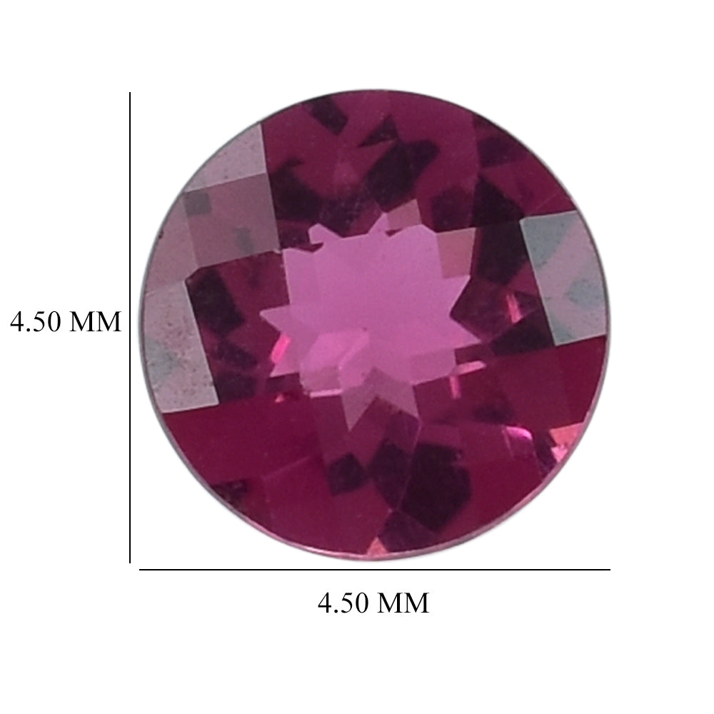 RUBELLITE CHECKER CUT ROUND 4.50MM 0.32 Cts.