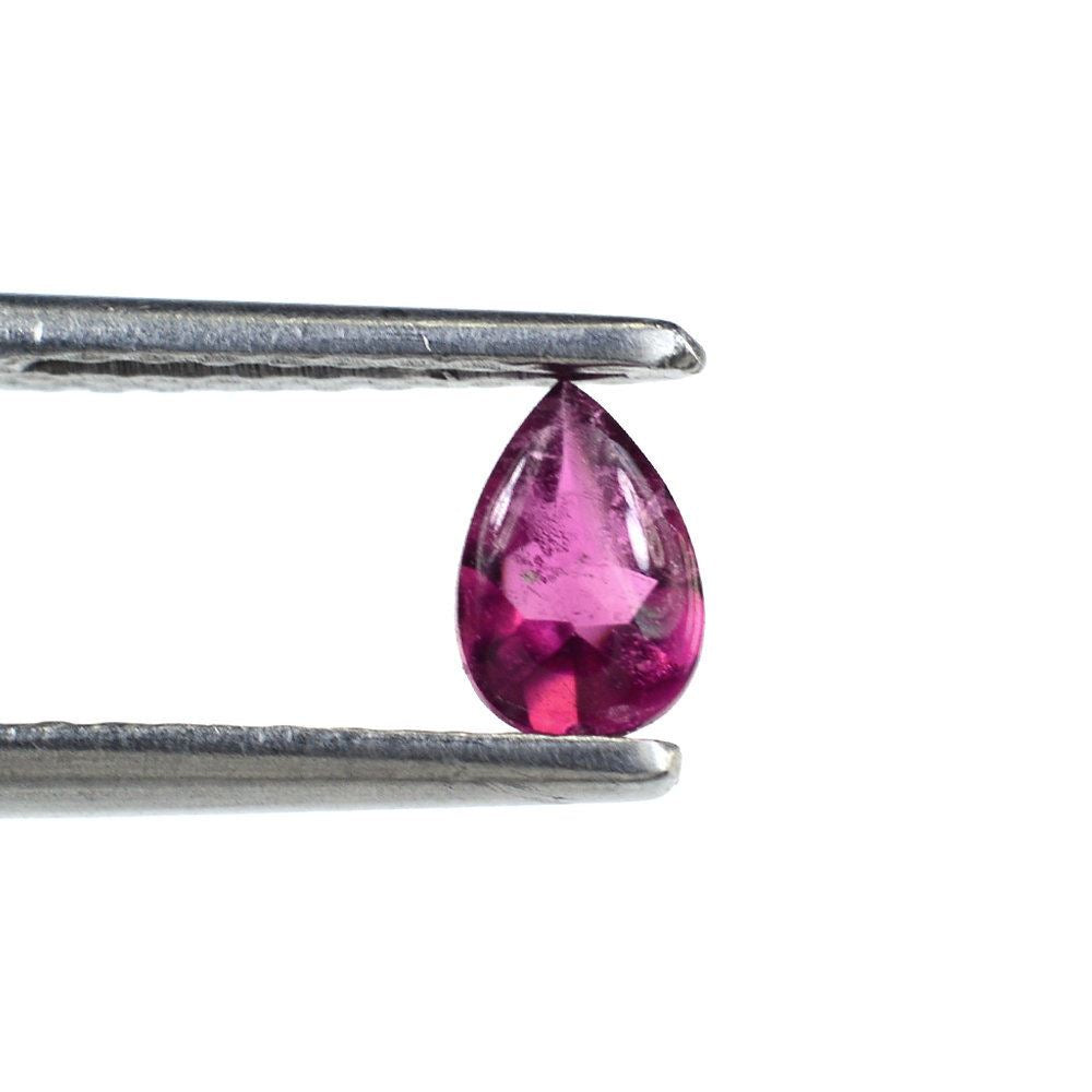 RUBELLITE BUFFTOP CUT PEAR (MEDIUM/HI) 6X4MM 0.40 Cts.