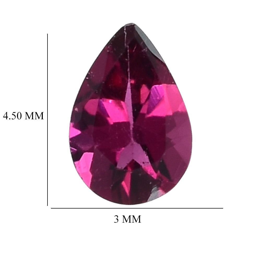 RUBELLITE CUT PEAR (DARK/SI) 4.50X3MM 0.13 Cts.