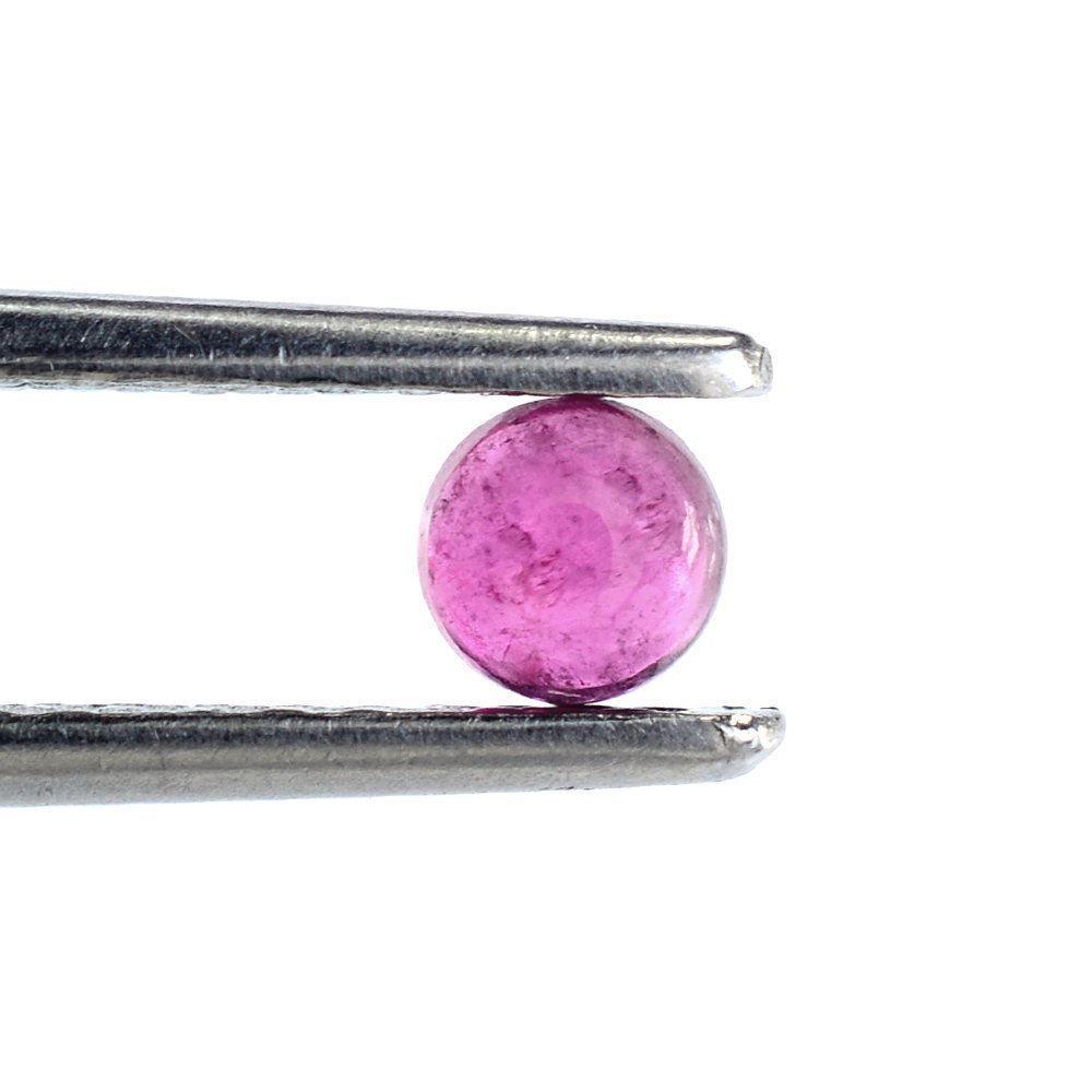 RUBELLITE ROUND CAB (DARK/HI) 4MM 0.28 Cts.