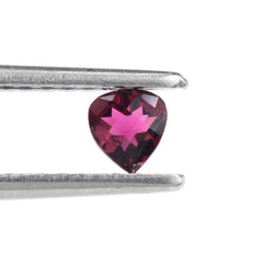 RUBELLITE CHECKER CUT HEART (VERY DARK) 4MM 0.35 Cts.