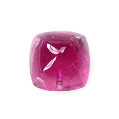 RUBELLITE RED SUGARLOAF CUSHION CAB (SEMI MILKY) 10X10MM 5.25 Cts.