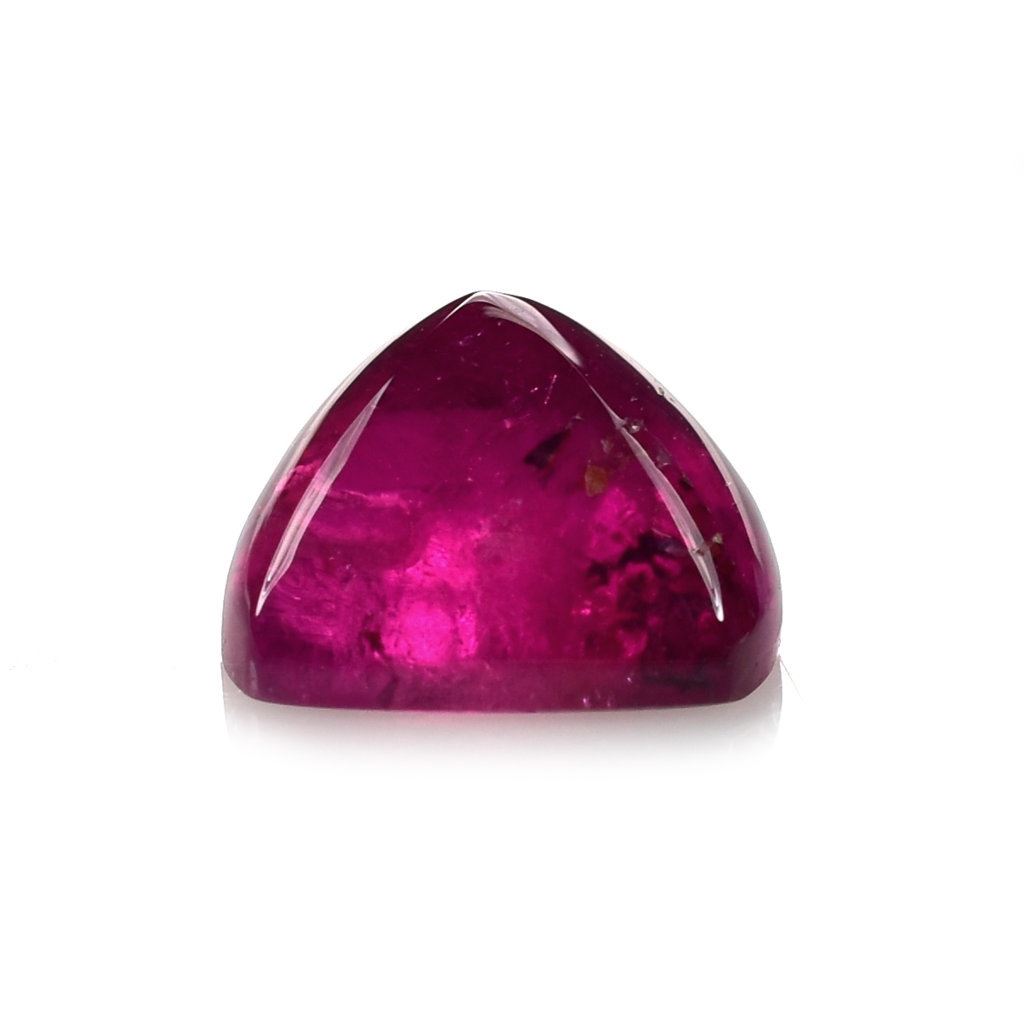 RUBELLITE RED SUGARLOAF CUSHION CAB (SEMI MILKY) 10X10MM 5.25 Cts.