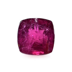 RUBELLITE RED SUGARLOAF CUSHION CAB (SEMI MILKY) 10X10MM 5.25 Cts.