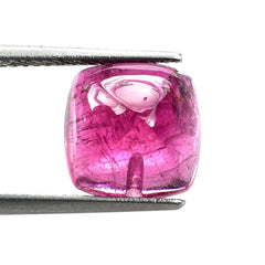 RUBELLITE RED SUGARLOAF CUSHION CAB (SEMI MILKY) 10X10MM 5.25 Cts.