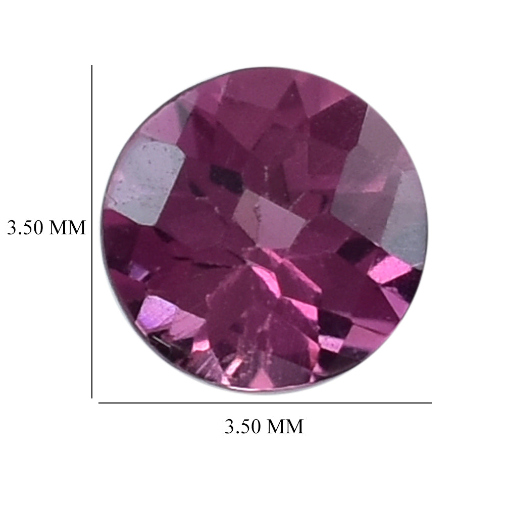 RUBELLITE CHECKER CUT ROUND 3.50MM 0.16 Cts.