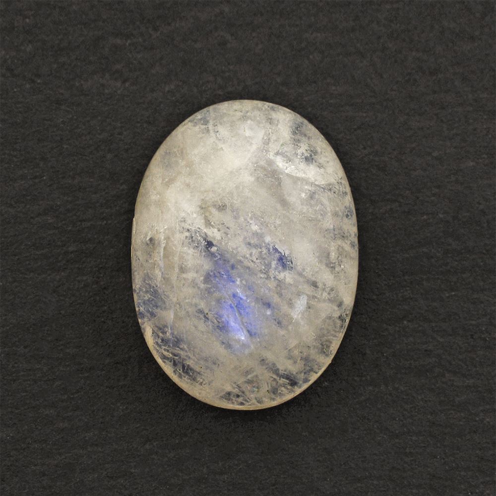 RAINBOW MOONSTONE OVAL CAB (CLOUDY) 16X12MM 8.35 Cts.