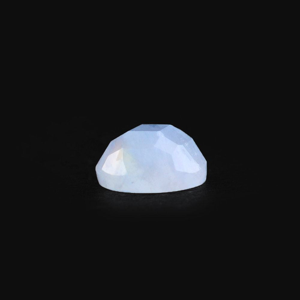 RAINBOW MOONSTONE CHECKER CUT ROUND CAB (CLOUDY) 6MM 0.84 Cts.