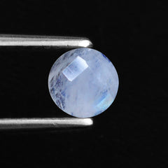 RAINBOW MOONSTONE CHECKER CUT ROUND CAB (CLOUDY) 6MM 0.84 Cts.