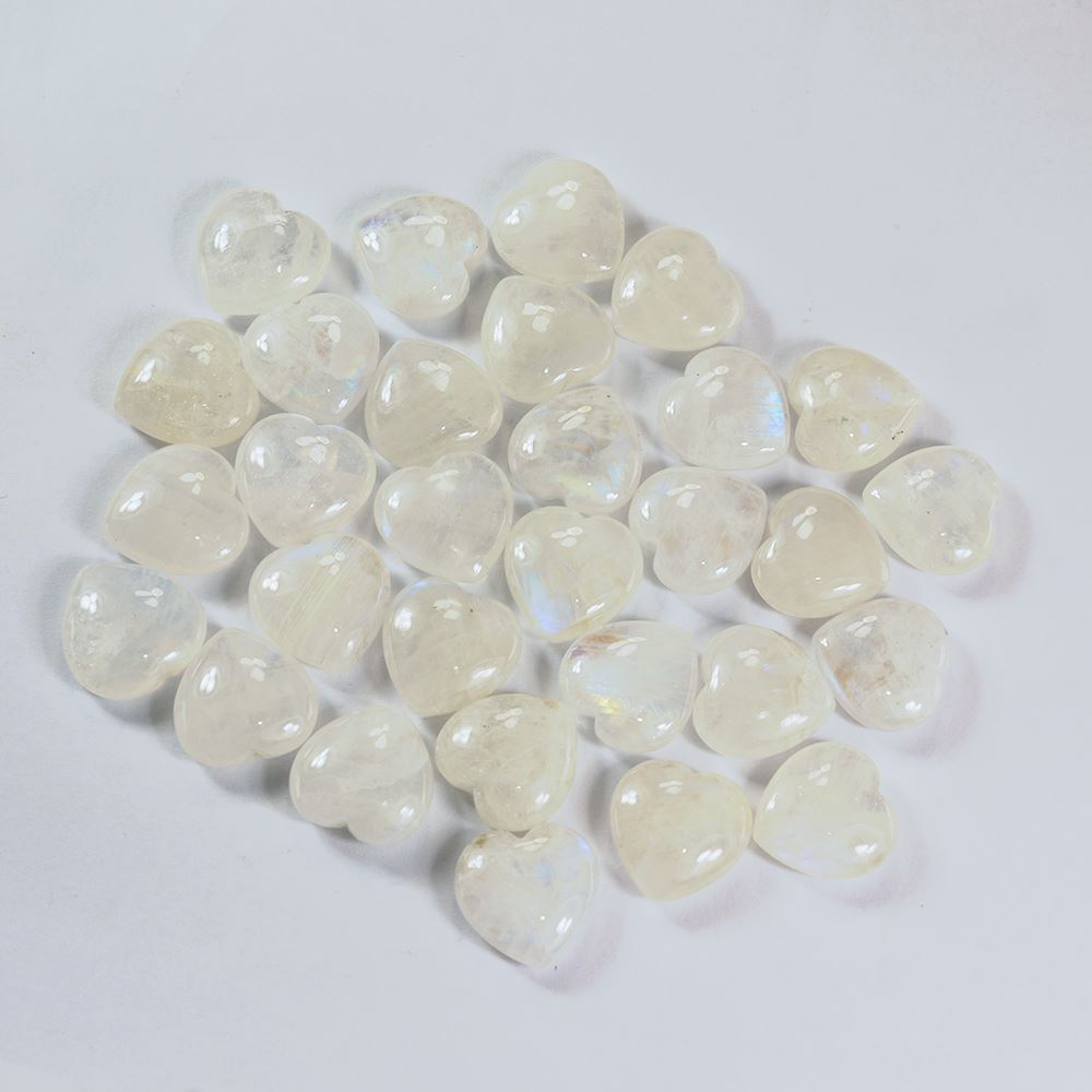 RAINBOW MOONSTONE LENTIL HEART (CLOUDY) 18 MM 1.78 Cts.