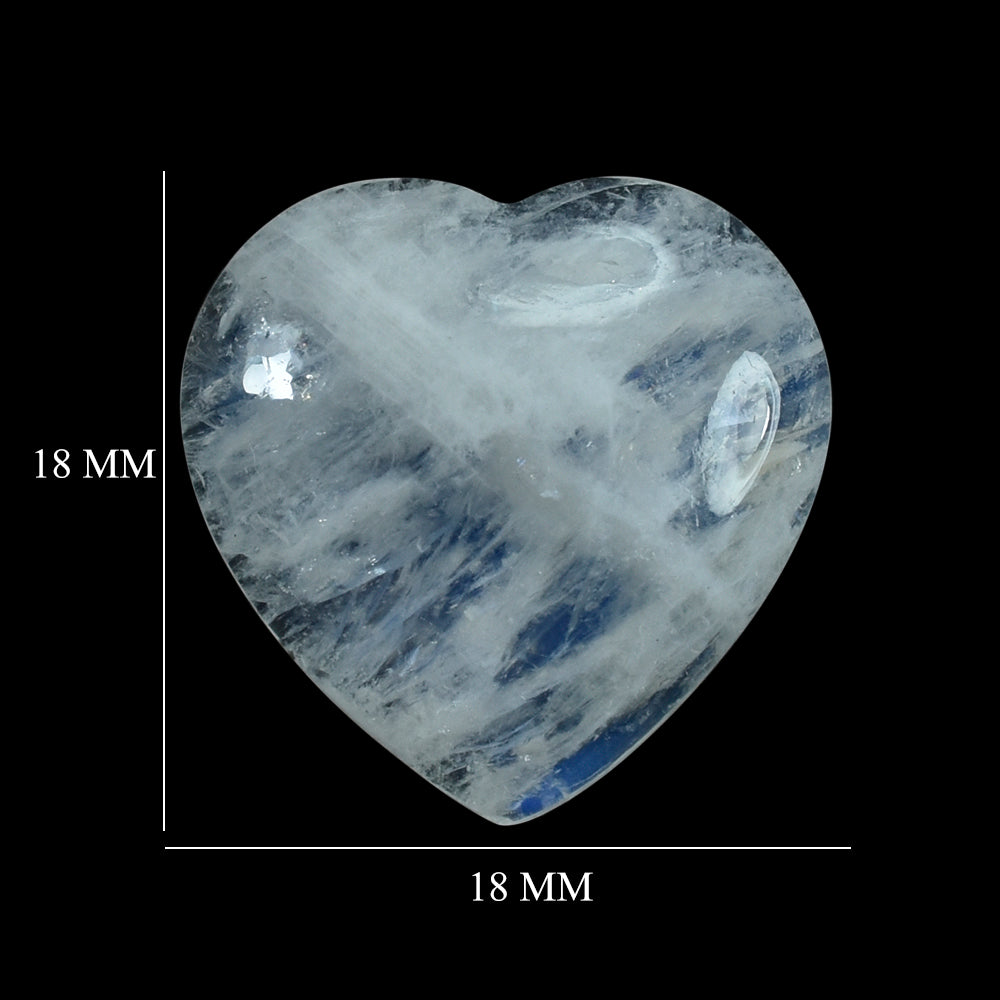 RAINBOW MOONSTONE HEART CAB (SEMI CLOUDY) 18MM 10.80 Cts.