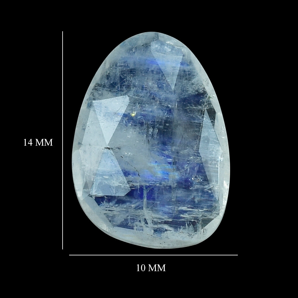 RAINBOW MOONSTONE IRREGULAR PEARISH (SEMI-CLOUDY 14X10MM 3.65 Cts.