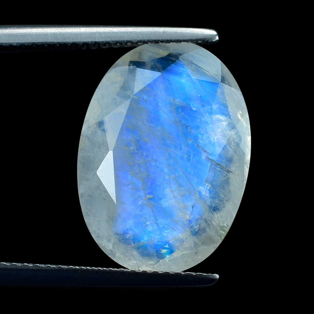 RAINBOW MOONSTONE BOTH SIDE TABLE CUT OVAL CAB (SEMI CLOUDY) 18X13MM 7.50 Cts.