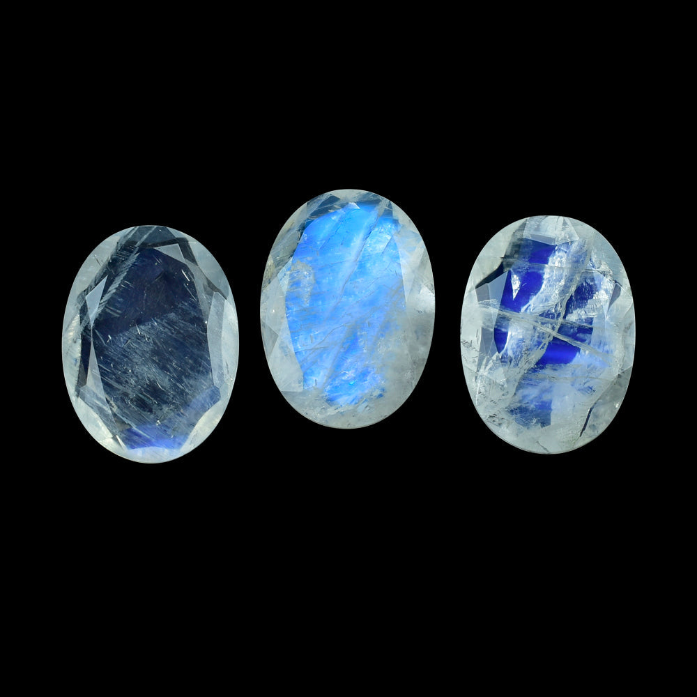RAINBOW MOONSTONE BOTH SIDE TABLE CUT OVAL CAB (SEMI CLOUDY) 18X13MM 7.50 Cts.