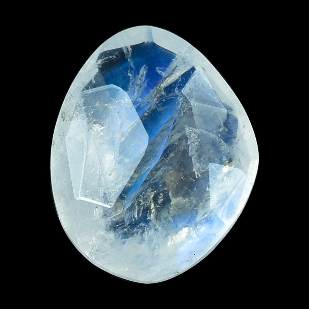 RAINBOW MOONSTONE ROSE CUT BRIOLETTE FANCY SHAPE (SEMI CLOUDY) 10.70X8.50MM 2.40 Cts.