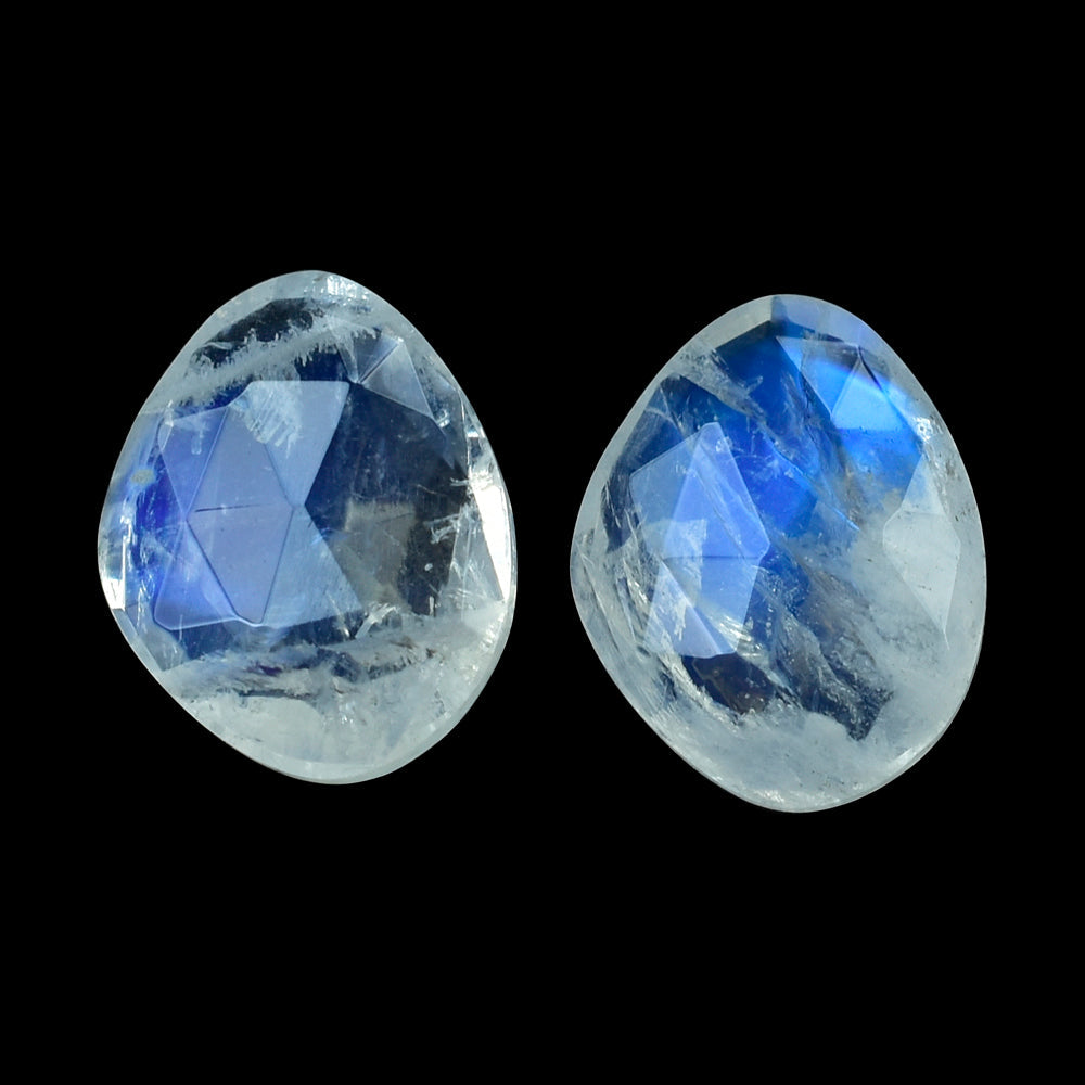 RAINBOW MOONSTONE ROSE CUT BRIOLETTE FANCY SHAPE (SEMI CLOUDY) 10.70X8.50MM 2.40 Cts.