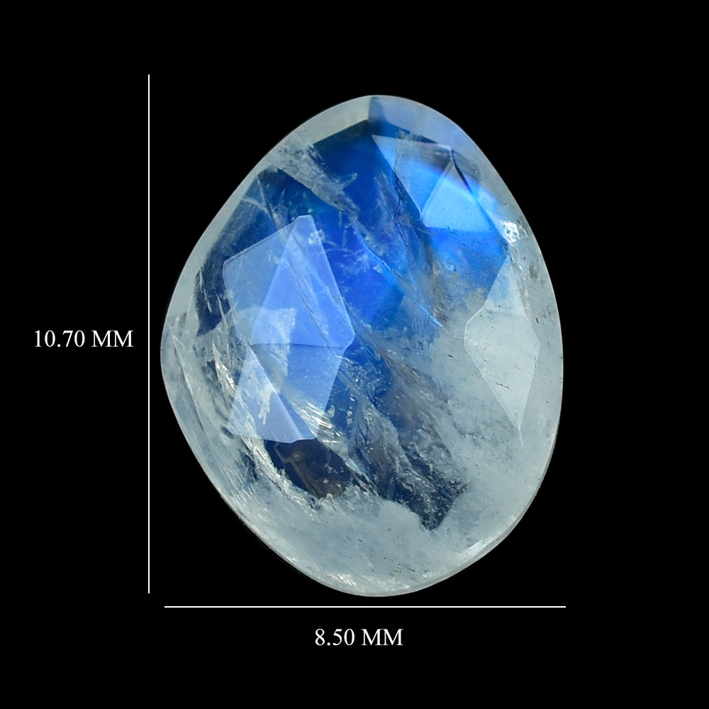 RAINBOW MOONSTONE ROSE CUT BRIOLETTE FANCY SHAPE (SEMI CLOUDY) 10.70X8.50MM 2.40 Cts.