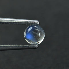 RAINBOW MOONSTONE PLAIN ROUND CAB (SEMI CLOUDY) 4X4MM 0.3 Cts.