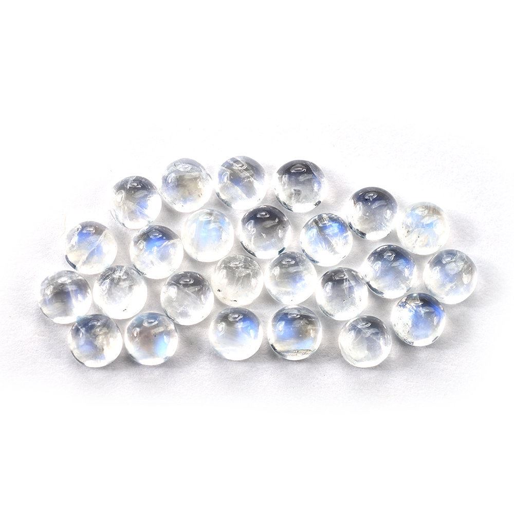 RAINBOW MOONSTONE PLAIN ROUND CAB (SEMI CLOUDY) 4X4MM 0.3 Cts.