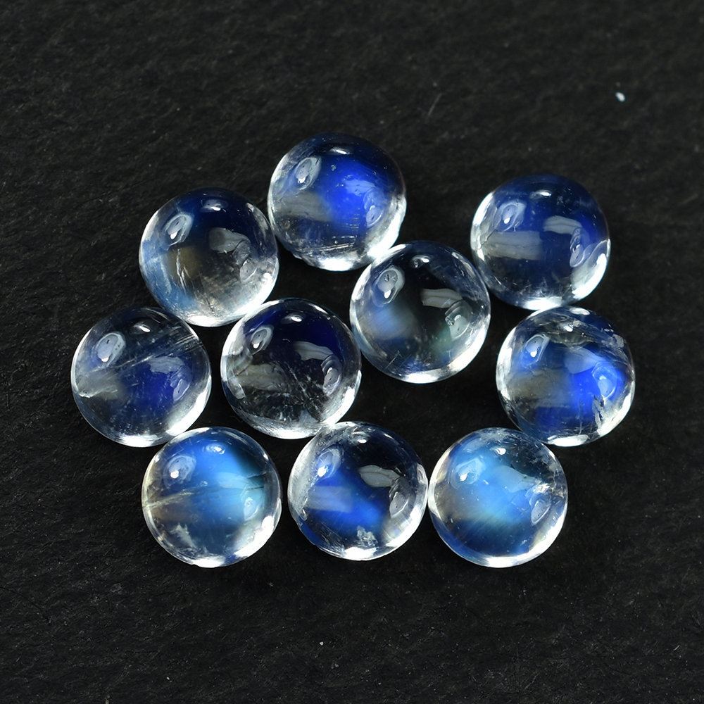 RAINBOW MOONSTONE PLAIN ROUND CAB (CLEAN) 4X4MM 0.31 Cts.