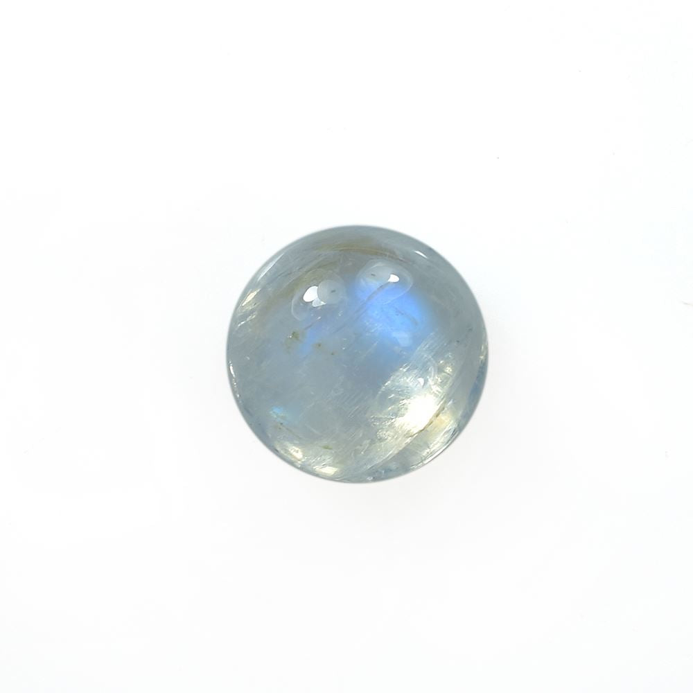 MOONSTONE RAINBOW PLAIN ROUND CAB (SEMI CLOUDY) (BLUE SHINE) 7.00 MM 1.4 Cts.