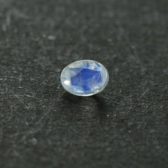 RAINBOW MOONSTONE PLAIN OVAL CAB (WHITE)(CLOUDY) 3.50X2.50 MM 0.12 Cts.