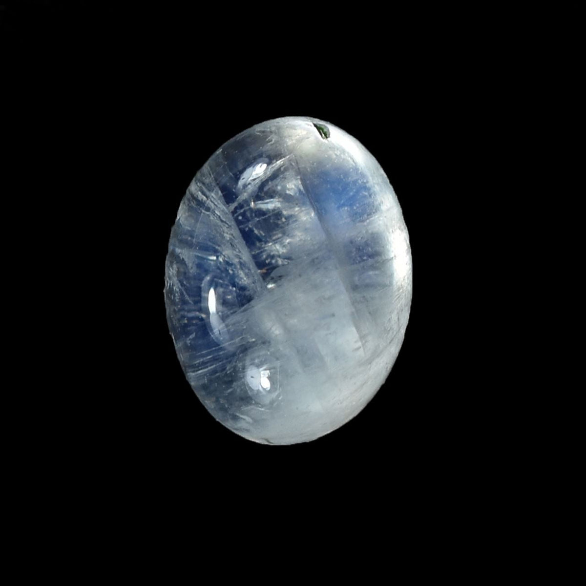 RAINBOW MOONSTONE PLAIN OVAL CAB (SEMI CLOUDY)(NICE BLUE SHINE) 8.00X6.00 MM 1.33 Cts.