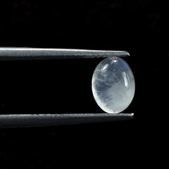 RAINBOW MOONSTONE PLAIN OVAL CAB (SEMI CLOUDY)(NICE BLUE SHINE) 8.00X6.00 MM 1.33 Cts.