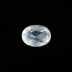 RAINBOW MOONSTONE CHECKER CUT OVAL CAB (SEMI CLOUDY)(NICE BLUE SHINE) 8.00X6.00 MM 1.22 Cts.
