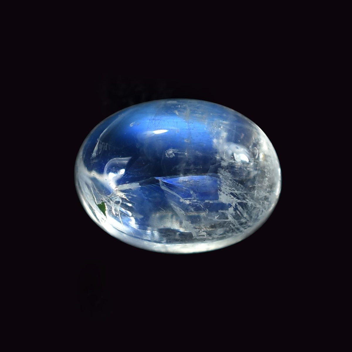 RAINBOW MOONSTONE PLAIN OVAL CAB (SEMI CLOUDY) 8.00X6.00 MM 1.37 Cts.