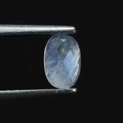 RAINBOW MOONSTONE CHECKER CUT OVAL CAB (SEMI CLOUDY) 6.00X4.00 MM 0.41 Cts.