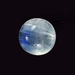 RAINBOW MOONSTONE PLAIN ROUND CAB (SEMI CLOUDY)(NICE BLUE SHINE) 8.00X8.00 MM 2.17 Cts.