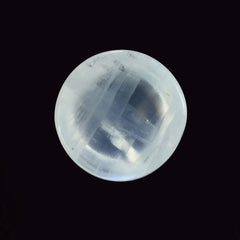 RAINBOW MOONSTONE PLAIN ROUND CAB (SEMI CLOUDY)(NICE BLUE SHINE) 8.00X8.00 MM 2.17 Cts.