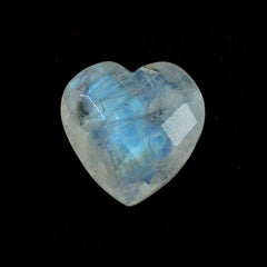 RAINBOW MOONSTONE CHECKER BRIOLETTE HEART (SEMI CLOUDY)(SOME BLACK SPOT) 10.00X10.00 MM 2.77 Cts.