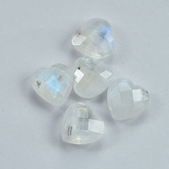 RAINBOW MOONSTONE CHECKER BRIOLETTE HEART (SEMI CLOUDY)(SOME BLACK SPOT) 10.00X10.00 MM 2.77 Cts.