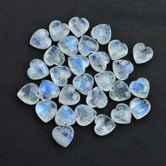 RAINBOW MOONSTONE CHECKER BRIOLETTE HEART (SEMI CLOUDY)(NICE BLUE SHINE) 10.00X10.00 MM 2.76 Cts.