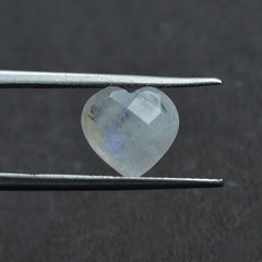 RAINBOW MOONSTONE CHECKER BRIOLETTE HEART (CLOUDY)(NICE BLUE SHINE) 10.00X10.00 MM 2.42 Cts.