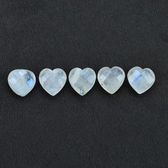 RAINBOW MOONSTONE CHECKER BRIOLETTE HEART (CLOUDY)(NICE BLUE SHINE) 10.00X10.00 MM 2.42 Cts.